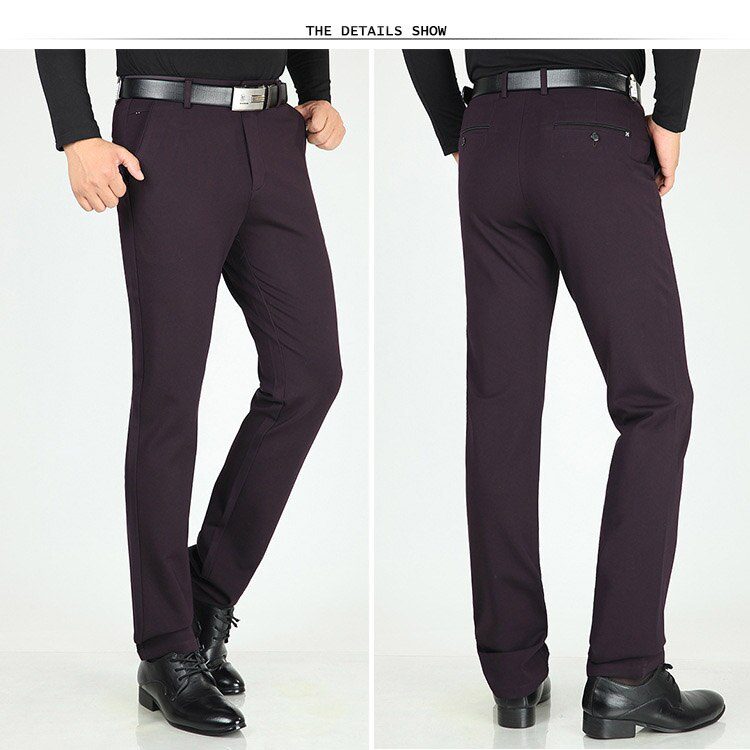 ICPANS Mens Suit Pants Autumn Men Dress Pants Straight Business Office Mens Formal Pants Big Size Classic Trousers Male