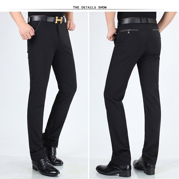 ICPANS Mens Suit Pants Autumn Men Dress Pants Straight Business Office Mens Formal Pants Big Size Classic Trousers Male