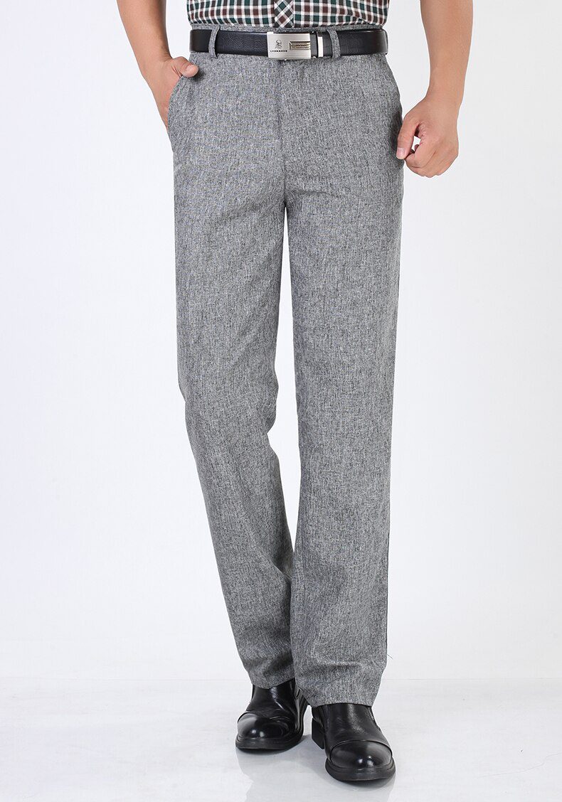 Summer Linen Business Casual Pants For Men Big Size Male Formal Classic Breathable 9 Colors Thin Office Suit Trousers For Mens Summer Linen Business Casual Pants For Men Big Size Male Formal Classic Breathable 9 Colors Thin Office Suit Trousers For Mens