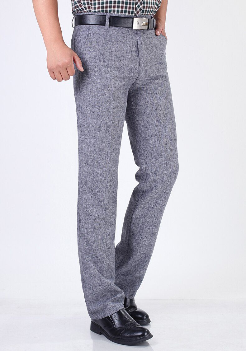 Summer Linen Business Casual Pants For Men Big Size Male Formal Classic Breathable 9 Colors Thin Office Suit Trousers For Mens Summer Linen Business Casual Pants For Men Big Size Male Formal Classic Breathable 9 Colors Thin Office Suit Trousers For Mens