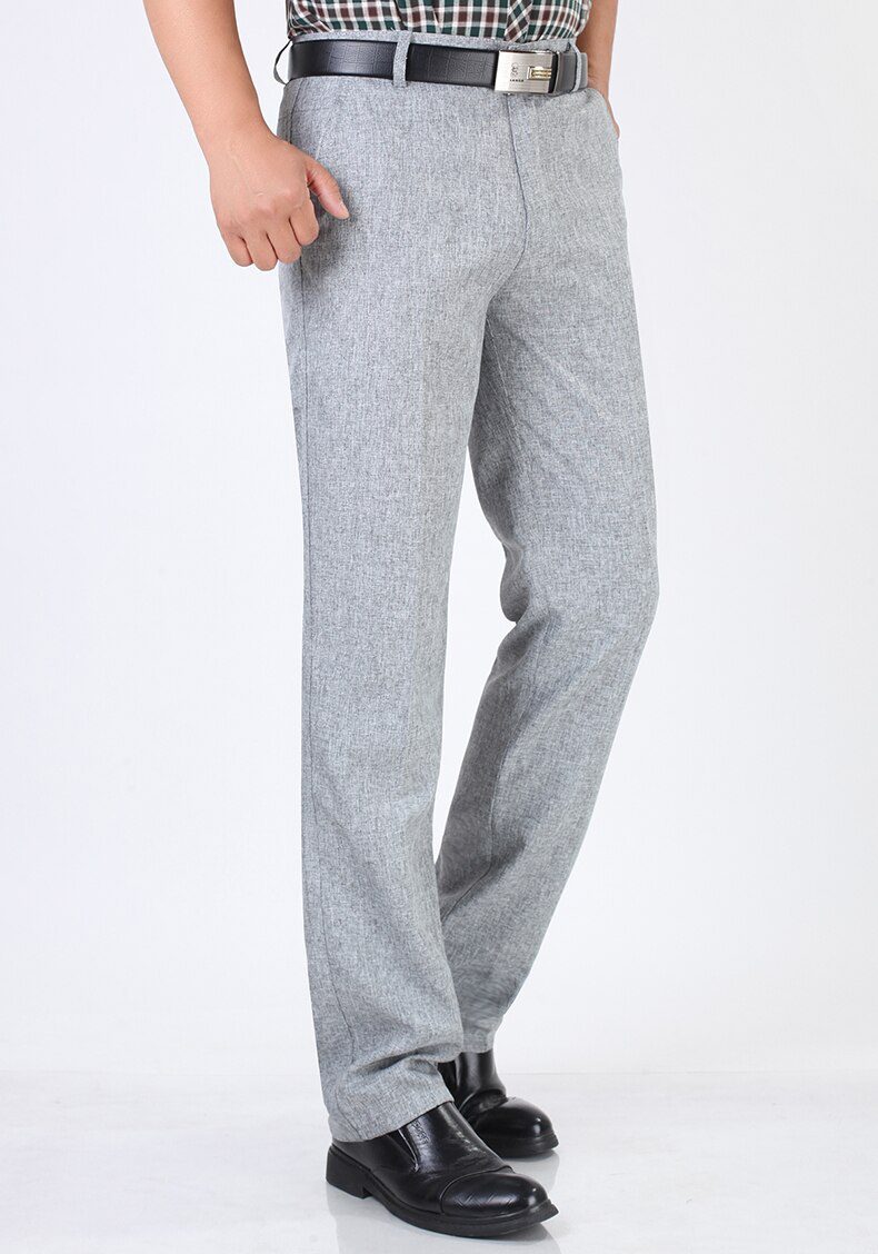 Summer Linen Business Casual Pants For Men Big Size Male Formal Classic Breathable 9 Colors Thin Office Suit Trousers For Mens Summer Linen Business Casual Pants For Men Big Size Male Formal Classic Breathable 9 Colors Thin Office Suit Trousers For Mens