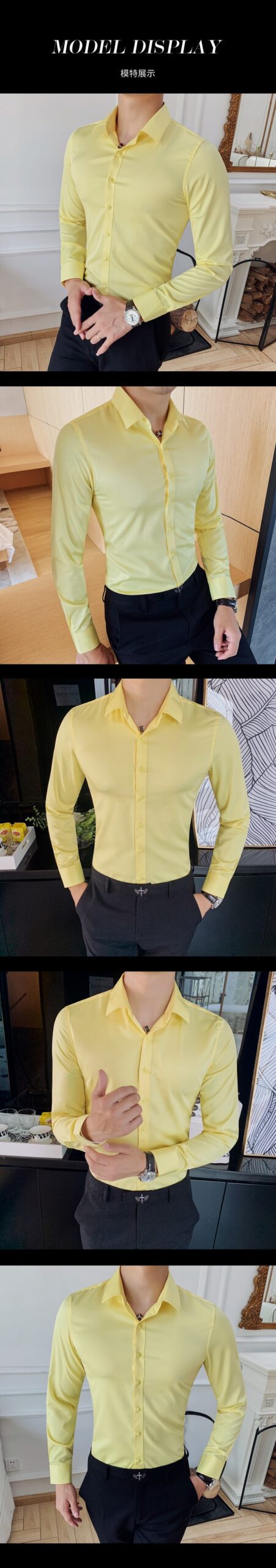 British Style New Solid Shirt Men Long Sleeve Fashion 2021 Autumn Business Formal Wear Men Shirts Slim Fit Casual Blouse Men 4XL