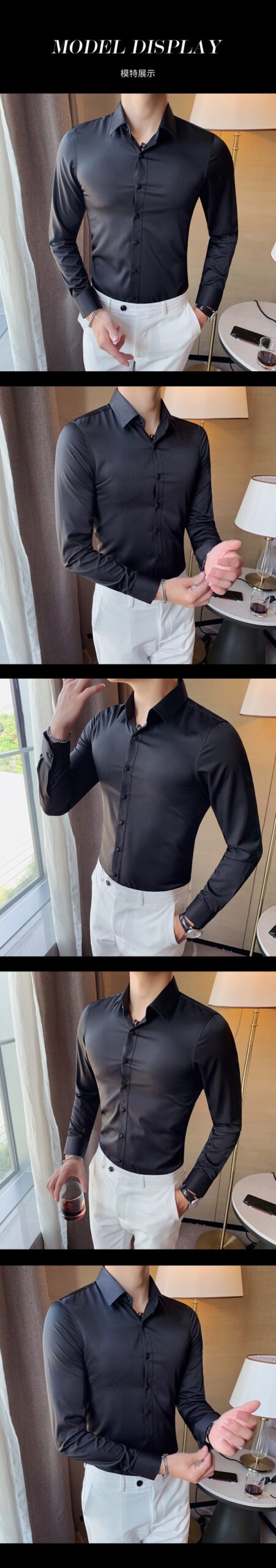 British Style New Solid Shirt Men Long Sleeve Fashion 2021 Autumn Business Formal Wear Men Shirts Slim Fit Casual Blouse Men 4XL