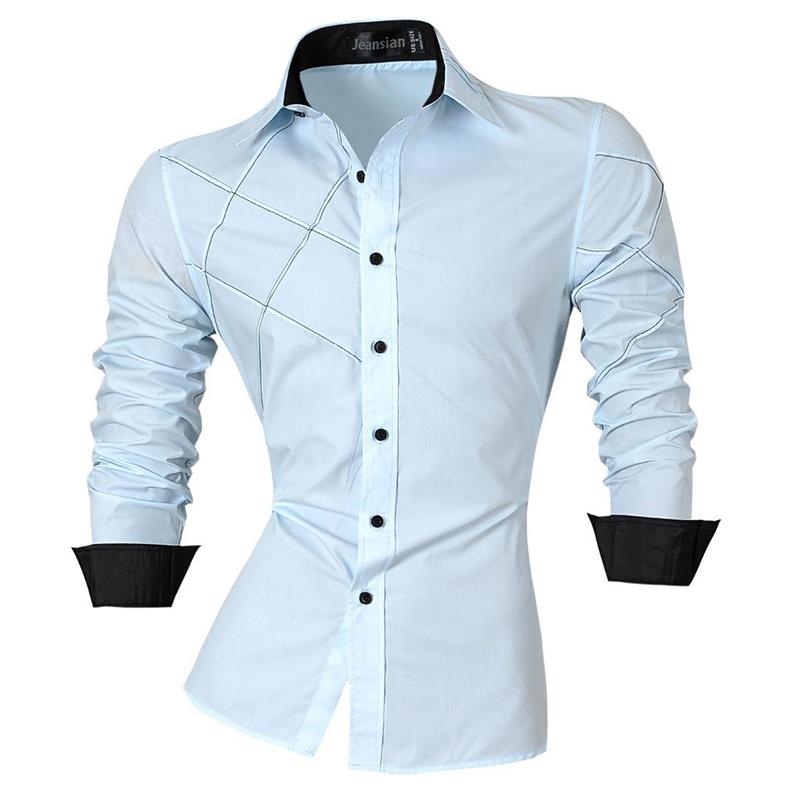 jeansian Spring Autumn Features Shirts Men Casual Jeans Shirt New Arrival Long Sleeve Casual Slim Fit Male Shirts Z034