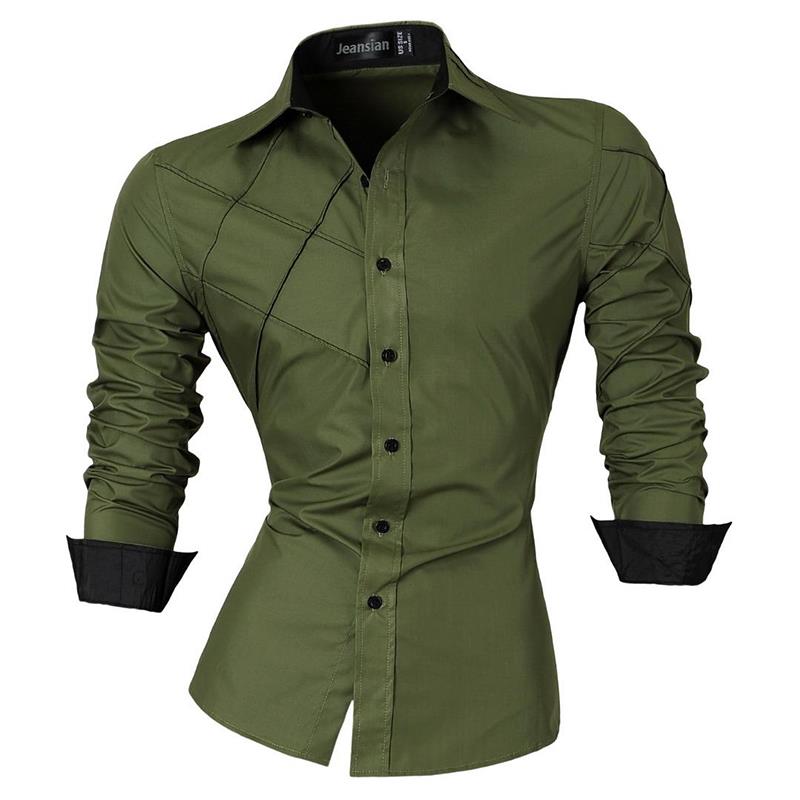 jeansian Spring Autumn Features Shirts Men Casual Jeans Shirt New Arrival Long Sleeve Casual Slim Fit Male Shirts Z034