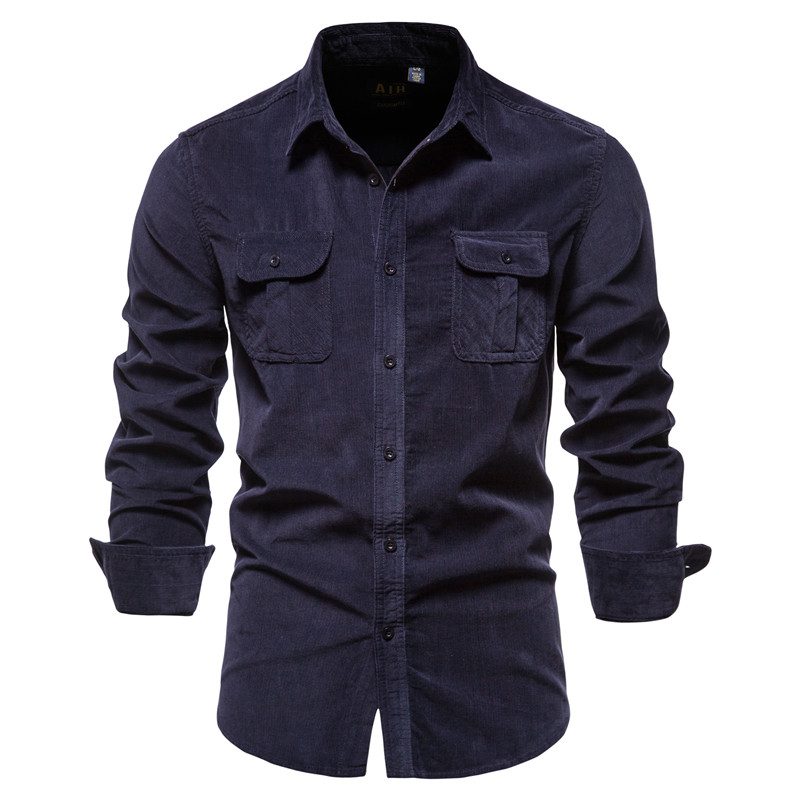 2020 New Single Breasted 100% Cotton Men's Shirt Business Casual Fashion Solid Color Corduroy Men Shirts Autumn Slim Shirt Men 2020 New Single Breasted 100% Cotton Men's Shirt Business Casual Fashion Solid Color Corduroy Men Shirts Autumn Slim Shirt Men