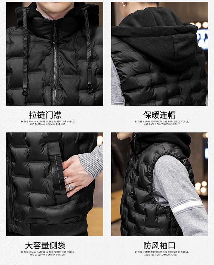 Crocodile brand 2020 Hot-selling New Mens Winter Vest Down Vest Men Casual Waistcoat Sleeveless Jackets Men Hooded Vest Crocodile brand 2020 Hot-selling New Mens Winter Vest Down Vest Men Casual Waistcoat Sleeveless Jackets Men Hooded Vest