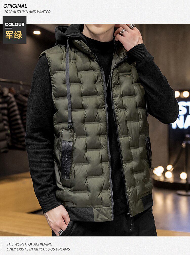 Crocodile brand 2020 Hot-selling New Mens Winter Vest Down Vest Men Casual Waistcoat Sleeveless Jackets Men Hooded Vest Crocodile brand 2020 Hot-selling New Mens Winter Vest Down Vest Men Casual Waistcoat Sleeveless Jackets Men Hooded Vest