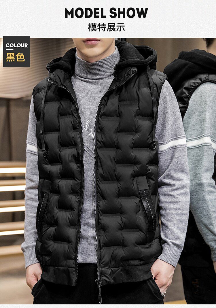 Crocodile brand 2020 Hot-selling New Mens Winter Vest Down Vest Men Casual Waistcoat Sleeveless Jackets Men Hooded Vest Crocodile brand 2020 Hot-selling New Mens Winter Vest Down Vest Men Casual Waistcoat Sleeveless Jackets Men Hooded Vest
