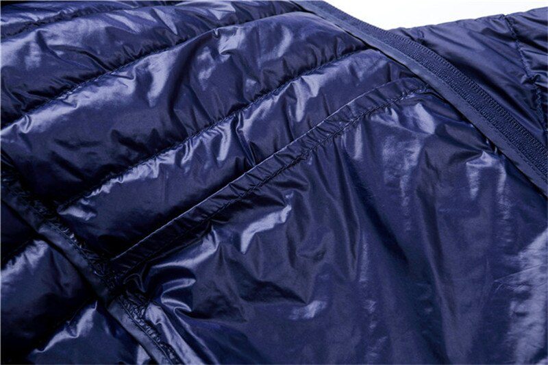 Autumn Winter Down Jacket Men Casual Stand Collar Ultra Light Parka Coat Portable Outwear Windproof White Duck Down Jacket 6XL