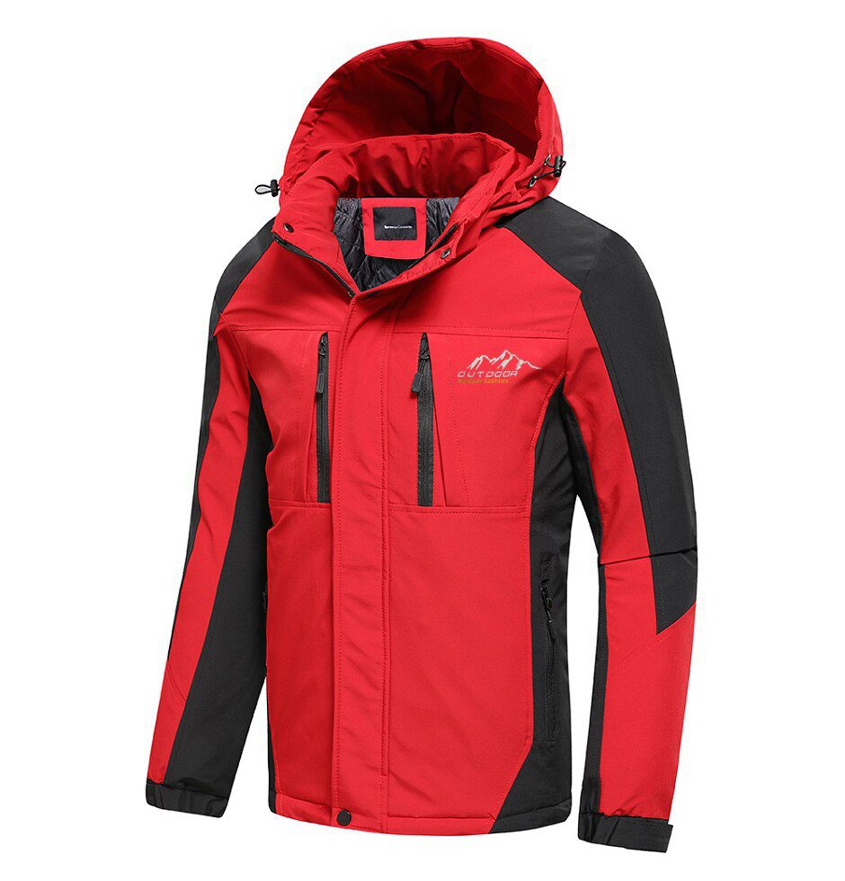 Oiata Men 2021 Spring New Brand Outdoor Vintage Thick Jacket Coat Men Autumn Fashion Patchwork Waterproof Pockets Hat Jackets