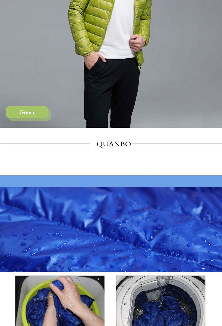 Men's All-Season Ultra Lightweight Packable Down Jacket Water and Wind-Resistant Breathable Coat Big Size Men Hoodies Jackets