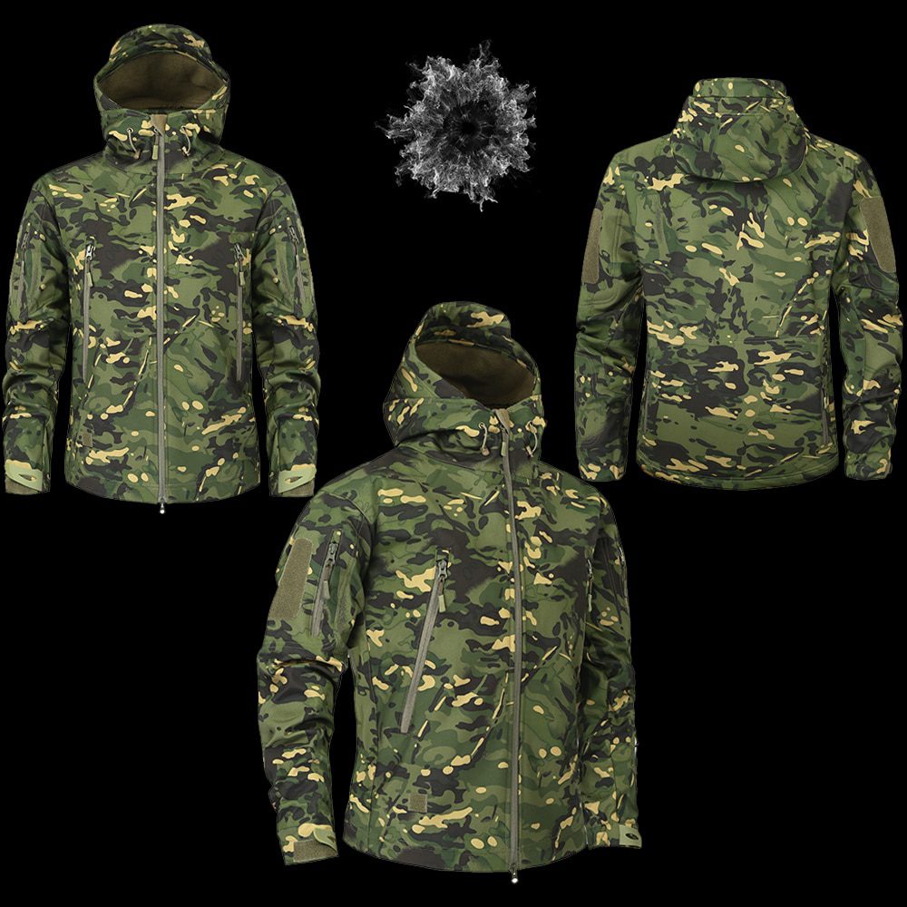 Mege Brand Clothing Autumn Men's Military Camouflage Fleece Jacket Army Tactical Clothing Multicam Male Camouflage Windbreakers