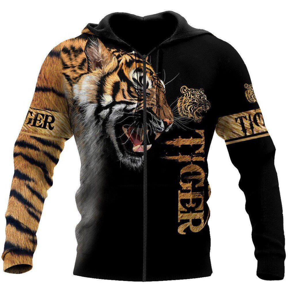 Brand Fashion Autumn Hoodies Premium Tiger Skin 3D Printed Mens Sweatshirt Unisex Zip Pullover Casual Jacket DW0198
