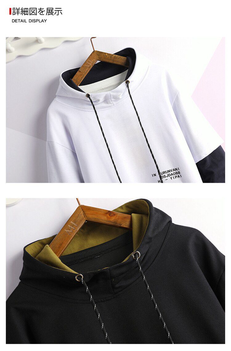 Hoodie Sweatshirt Mens Hip Hop Pullover Hoodies Streetwear Casual Fashion Clothes colorblock hoodie cotton