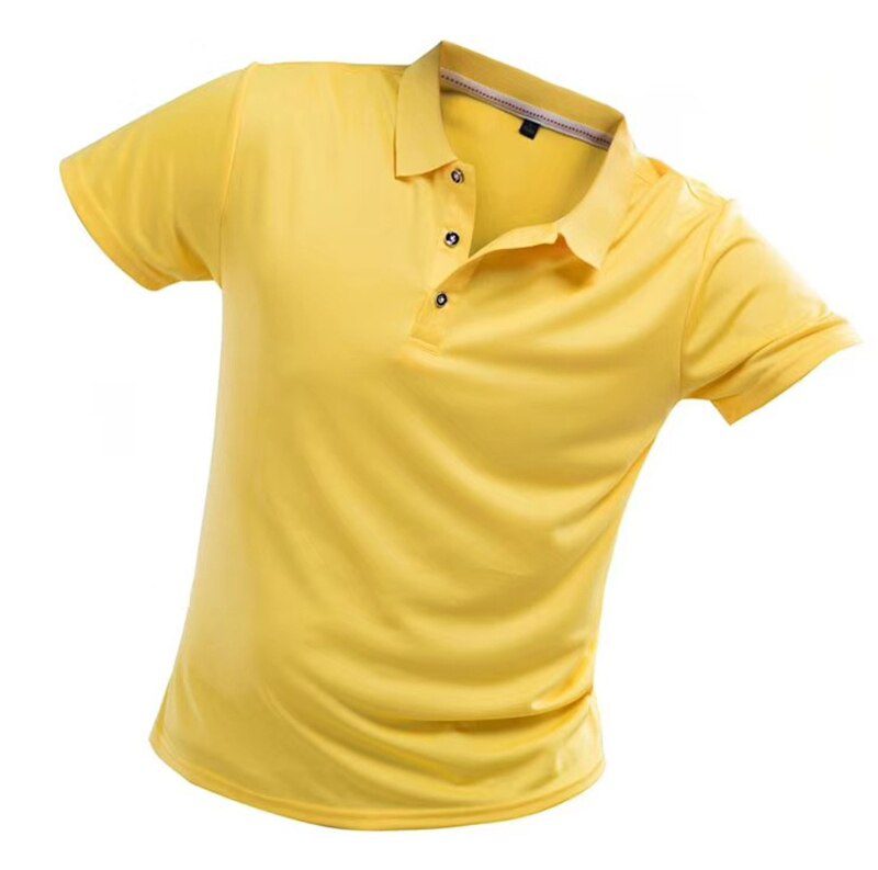 Summer Quick Dry Casual T Shirt Men Breathable Solid Short Sleeve Turn-Down Tops Sportswear Fitness Jerseys Golf T-Shirts 4XL