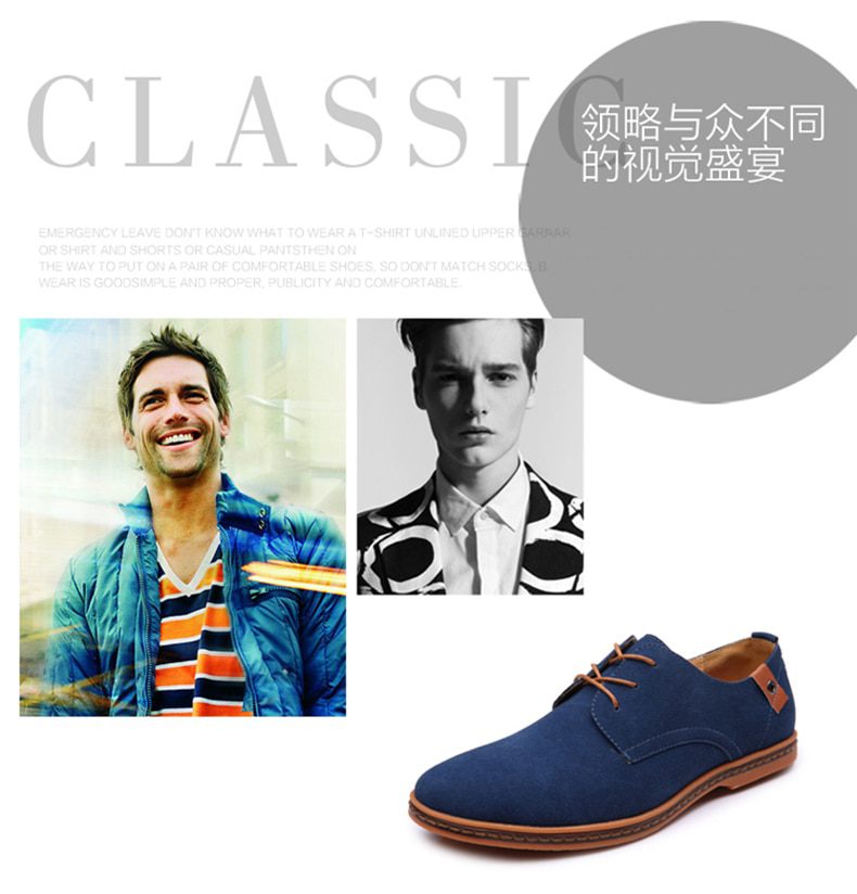 2020 Spring Suede Leather Men Shoes Oxford Casual Shoes Classic Sneakers Comfortable Footwear Dress Shoes Large Size Flats