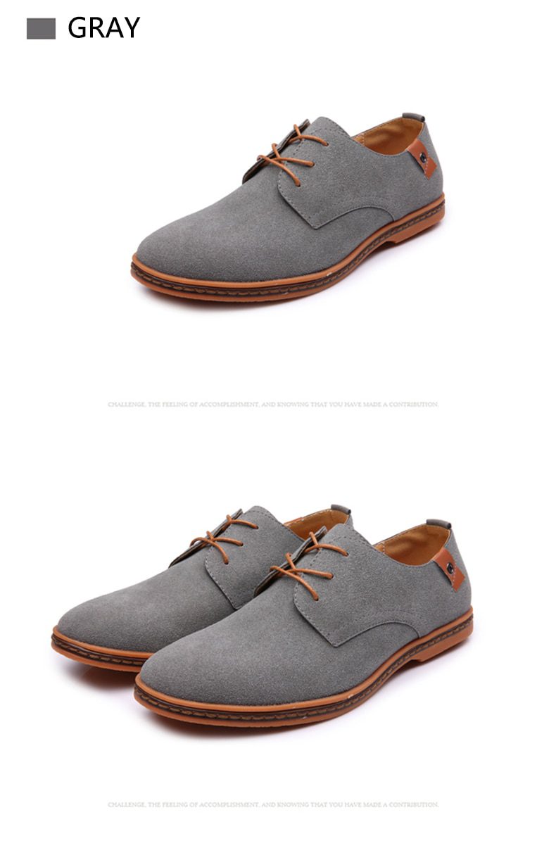 2020 Spring Suede Leather Men Shoes Oxford Casual Shoes Classic Sneakers Comfortable Footwear Dress Shoes Large Size Flats