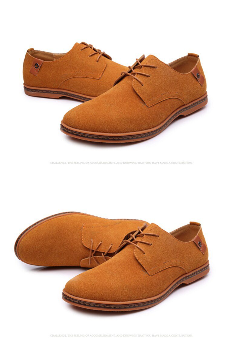 2020 Spring Suede Leather Men Shoes Oxford Casual Shoes Classic Sneakers Comfortable Footwear Dress Shoes Large Size Flats