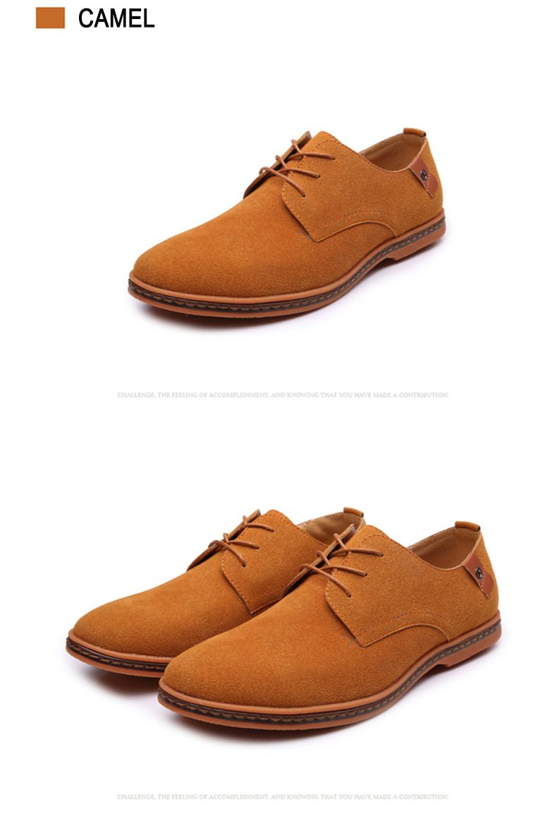 2020 Spring Suede Leather Men Shoes Oxford Casual Shoes Classic Sneakers Comfortable Footwear Dress Shoes Large Size Flats