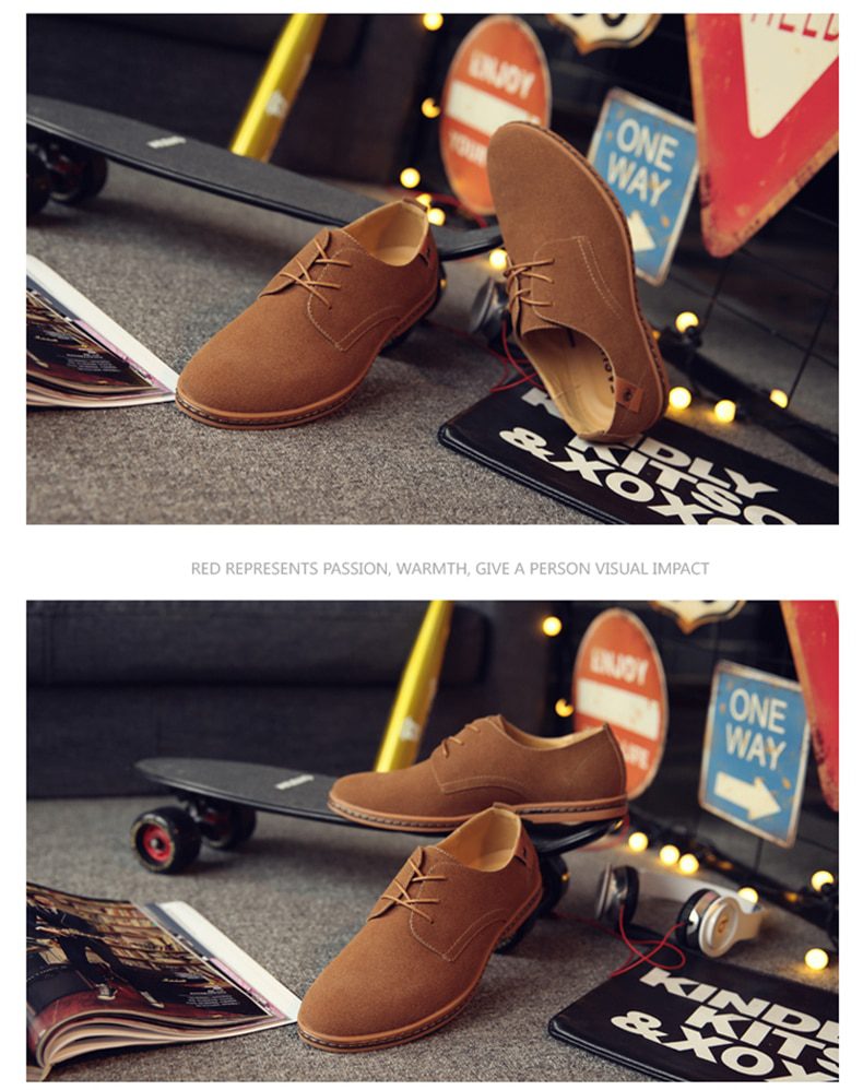 2020 Spring Suede Leather Men Shoes Oxford Casual Shoes Classic Sneakers Comfortable Footwear Dress Shoes Large Size Flats