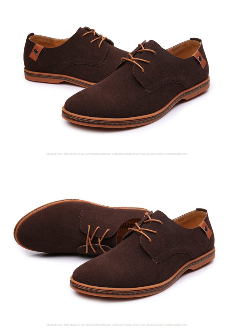 2020 Spring Suede Leather Men Shoes Oxford Casual Shoes Classic Sneakers Comfortable Footwear Dress Shoes Large Size Flats