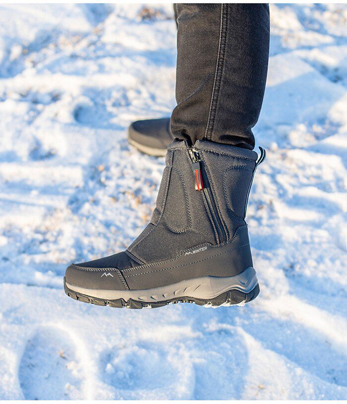 2020 Winter New Thick Couple Snow Boots Plus Velvet Warm Side Zipper Outdoor Casual Short Boots Cold Resistance Men Cotton Shoes