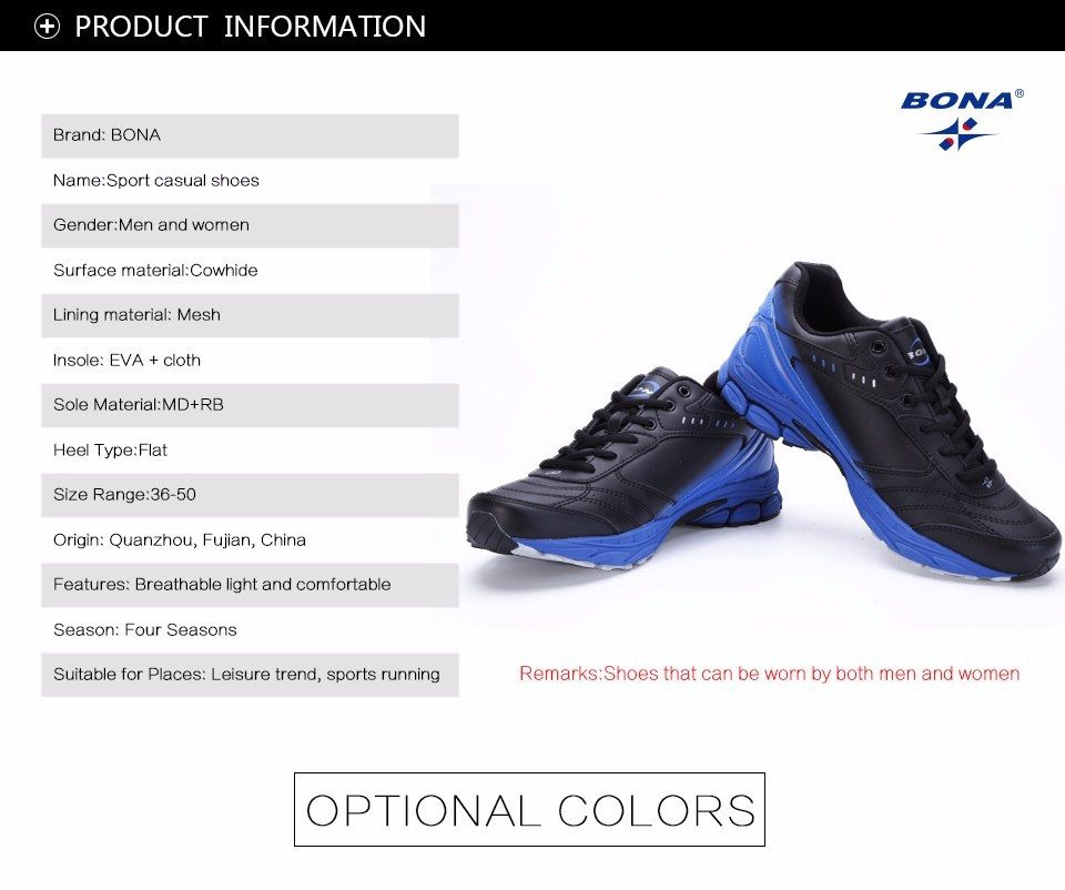BONA New Style Men Running Shoes Typical Sport Shoes Outdoor Walking Shoes Men Sneakers Comfortable Women Sport Running Shoes