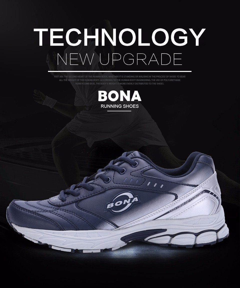 BONA New Style Men Running Shoes Typical Sport Shoes Outdoor Walking Shoes Men Sneakers Comfortable Women Sport Running Shoes