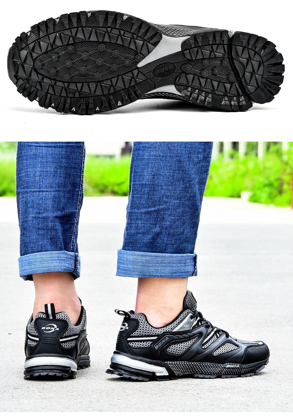 BONA New Arrival Classics Style Men Running Shoes Cow Split Mesh Men Sport Shoes Lace Up Outdoor Jogging Shoes Free Shipping BONA New Arrival Classics Style Men Running Shoes Cow Split Mesh Men Sport Shoes Lace Up Outdoor Jogging Shoes Free Shipping