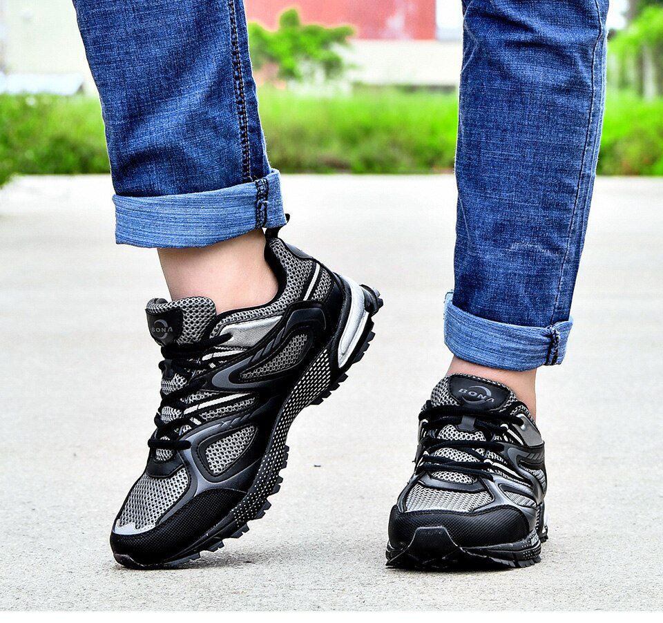 BONA New Arrival Classics Style Men Running Shoes Cow Split Mesh Men Sport Shoes Lace Up Outdoor Jogging Shoes Free Shipping BONA New Arrival Classics Style Men Running Shoes Cow Split Mesh Men Sport Shoes Lace Up Outdoor Jogging Shoes Free Shipping