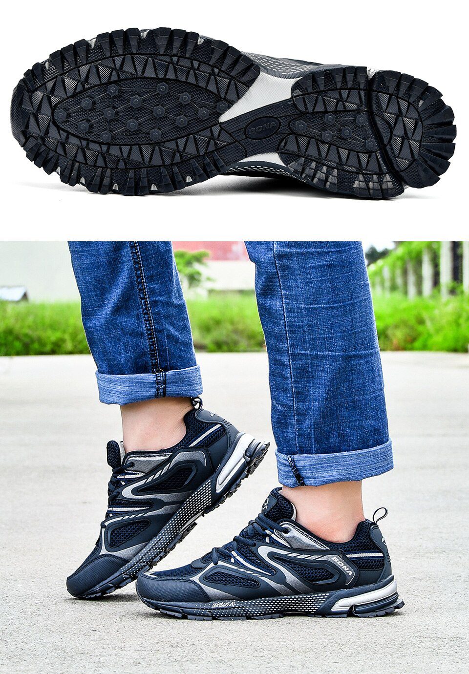 BONA New Arrival Classics Style Men Running Shoes Cow Split Mesh Men Sport Shoes Lace Up Outdoor Jogging Shoes Free Shipping BONA New Arrival Classics Style Men Running Shoes Cow Split Mesh Men Sport Shoes Lace Up Outdoor Jogging Shoes Free Shipping