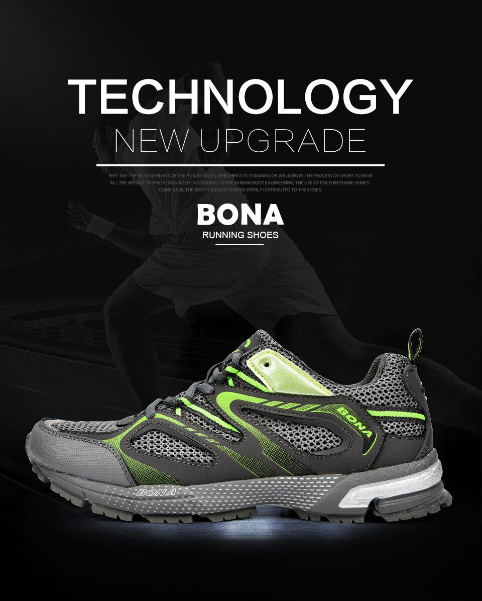 BONA New Arrival Classics Style Men Running Shoes Cow Split Mesh Men Sport Shoes Lace Up Outdoor Jogging Shoes Free Shipping BONA New Arrival Classics Style Men Running Shoes Cow Split Mesh Men Sport Shoes Lace Up Outdoor Jogging Shoes Free Shipping