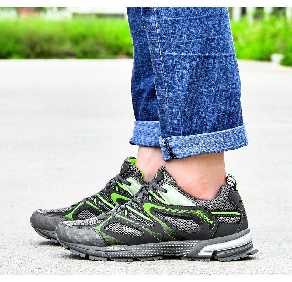 BONA New Arrival Classics Style Men Running Shoes Cow Split Mesh Men Sport Shoes Lace Up Outdoor Jogging Shoes Free Shipping BONA New Arrival Classics Style Men Running Shoes Cow Split Mesh Men Sport Shoes Lace Up Outdoor Jogging Shoes Free Shipping