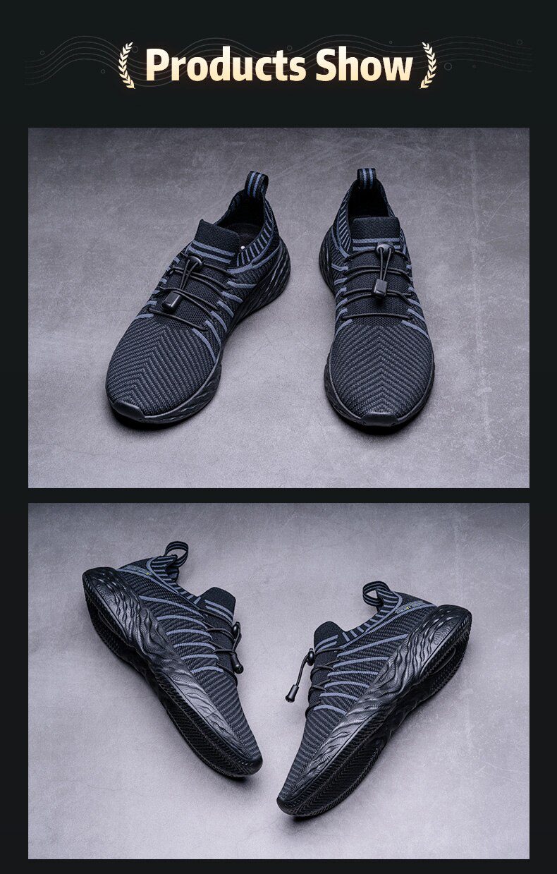 ONEMIX 2021 New Black Running Shoes for Men Waterproof Breathable Training Sneakers Male Outdoor Anti-Slip Trekking Sports Shoes