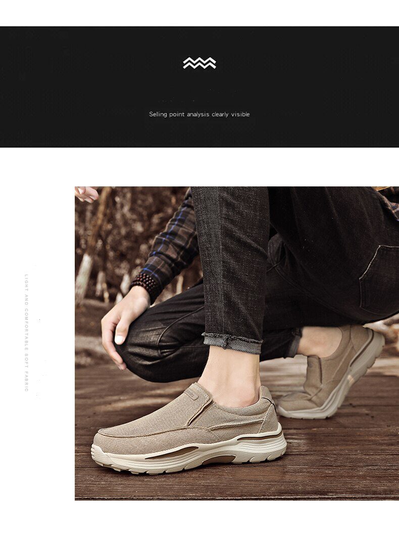 Men's Casual Shoes Canvas Breathable Loafers Men 2021 New Male Comfortable Outdoor Walking Shoes Classic Loafers Men Sneakers