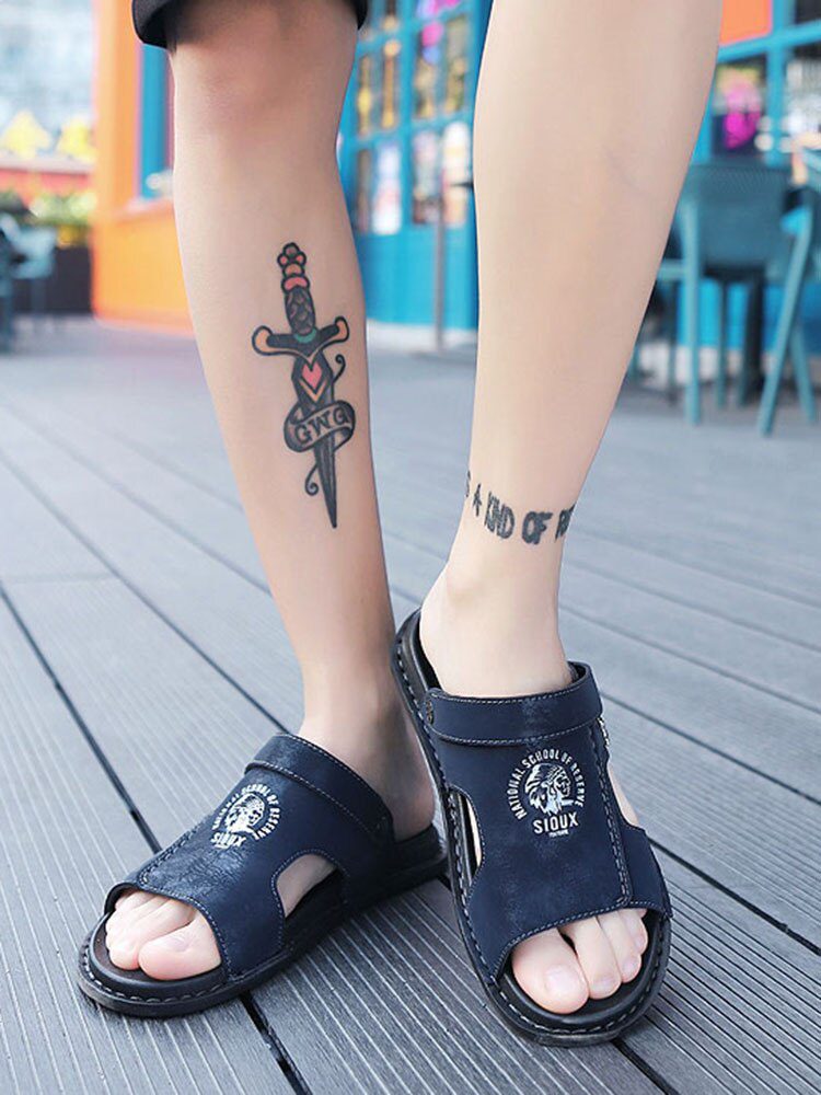 Big Size 47 Men Genuine Leather Sandals Summer Classic Men Shoes Slippers Soft Sandals Men Roman Comfortable Walking Footwea