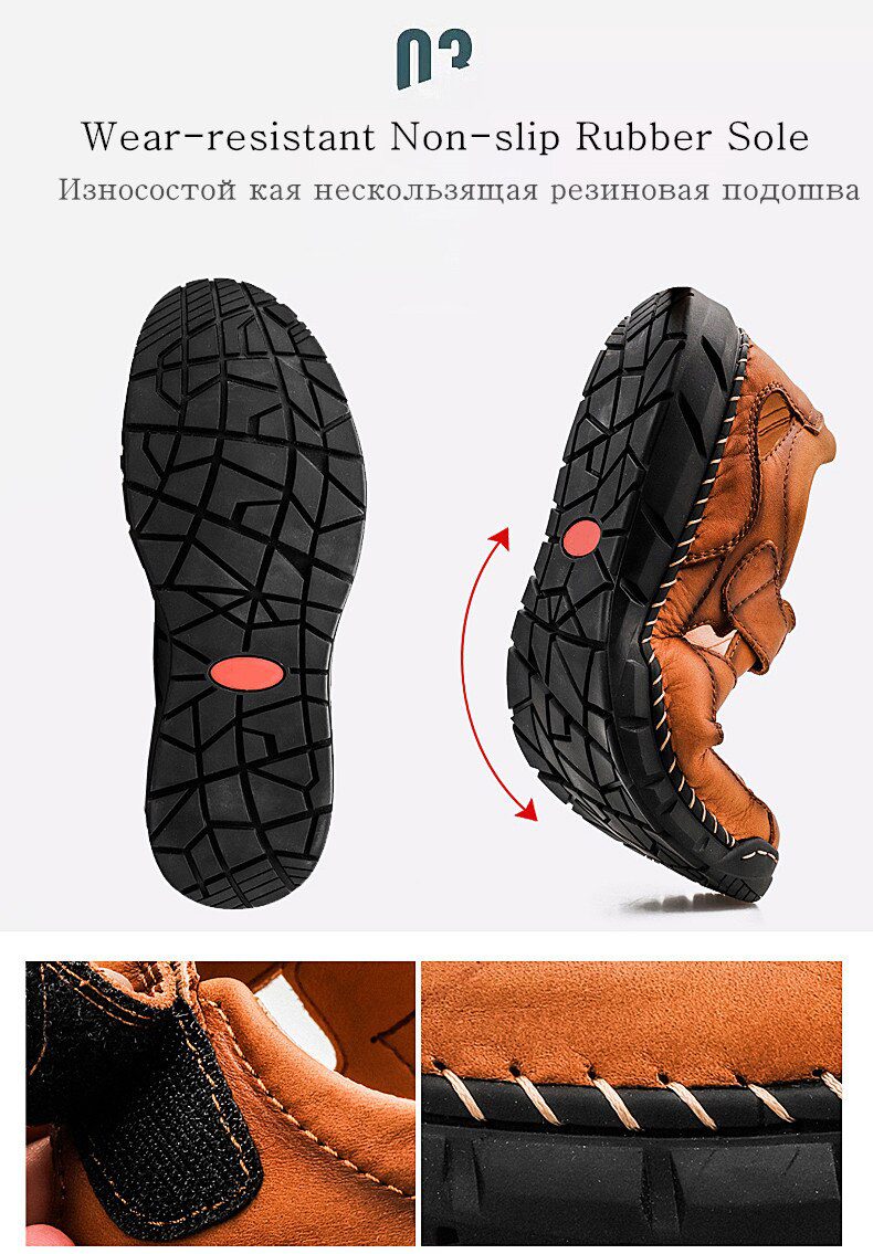 2020 Classic Mens Sandals Summer Genuine Leather Sandals Men Outdoor Casual Lightweight Sandal Fashion Men Slipper Size 38-48