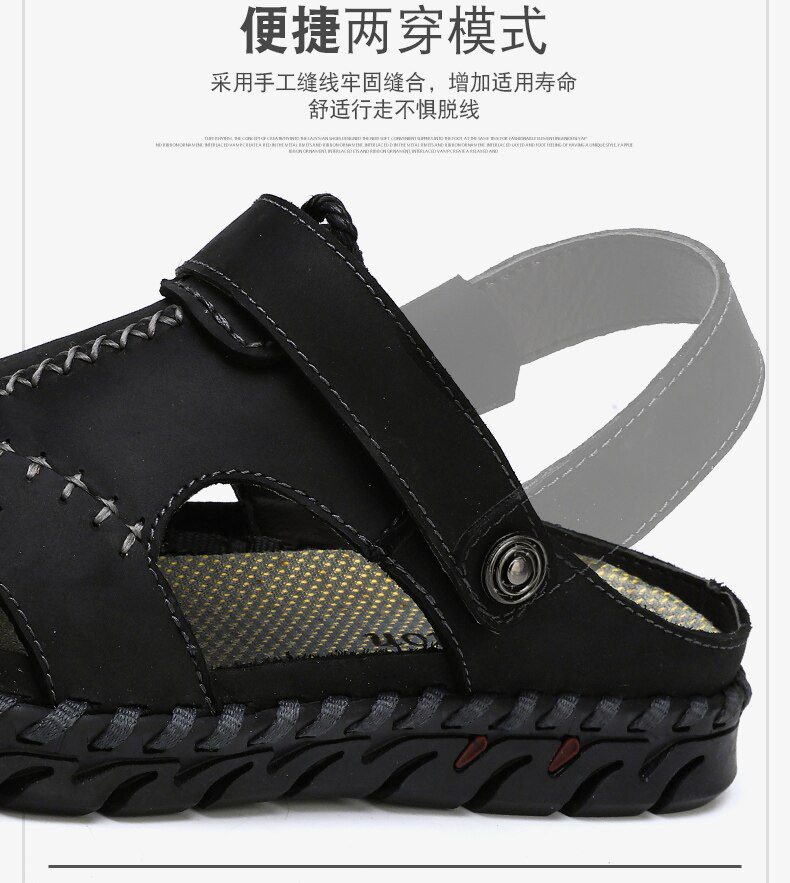 New Casual Men Soft Sandals Comfortable Men Summer Leather Men's slippers Men Roman Summer Outdoor Beach Sandals Big Size 38-48