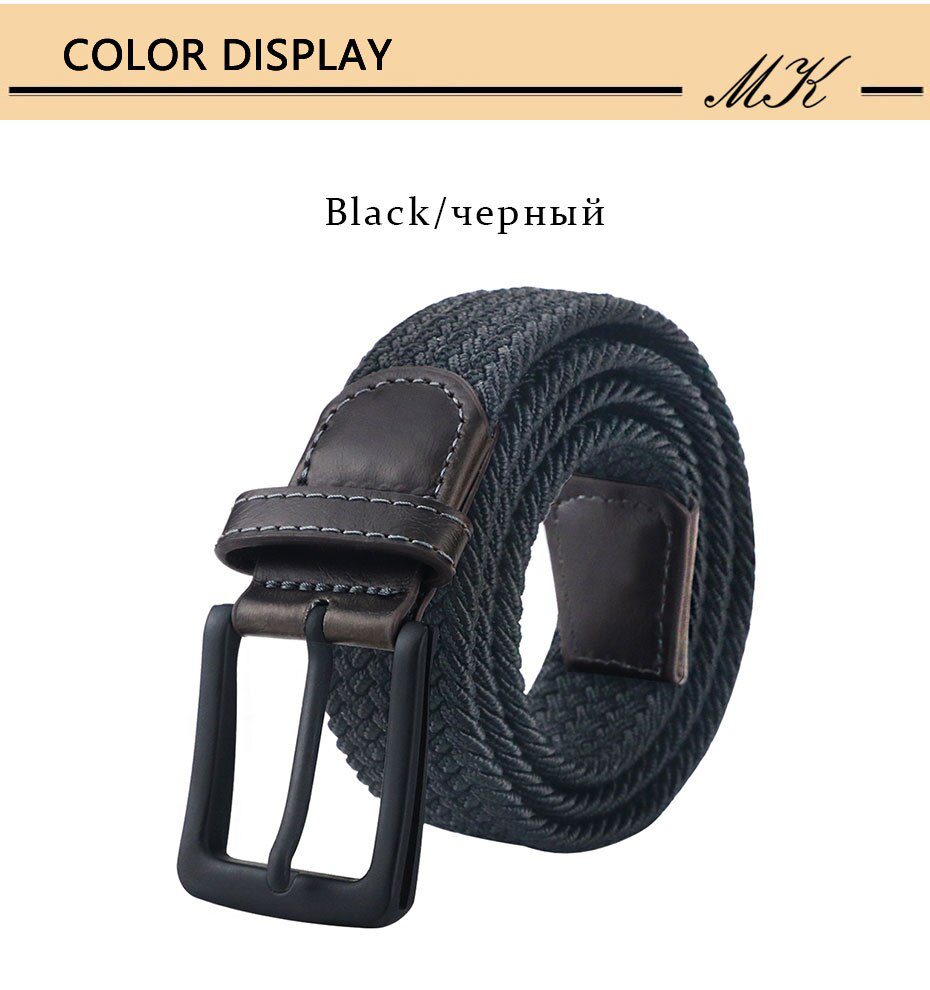 MaiKun Canvas Belts for Men Fashion Metal Pin Buckle Military Tactical Strap Male Elastic Belt for Pants Jeans