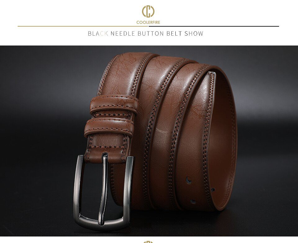New Fashion Men's Genuine Leather Belts Designer Belt for Man Pin Buckle with Leather Strap Business Dress Male Belts HQ091