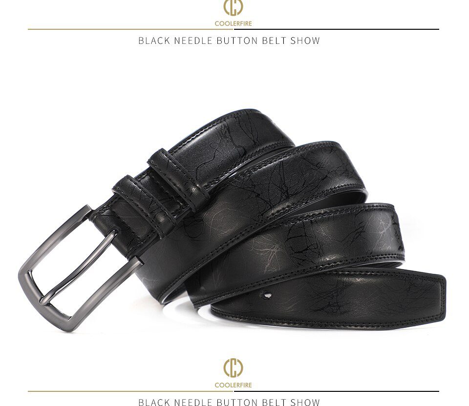 New Fashion Men's Genuine Leather Belts Designer Belt for Man Pin Buckle with Leather Strap Business Dress Male Belts HQ091