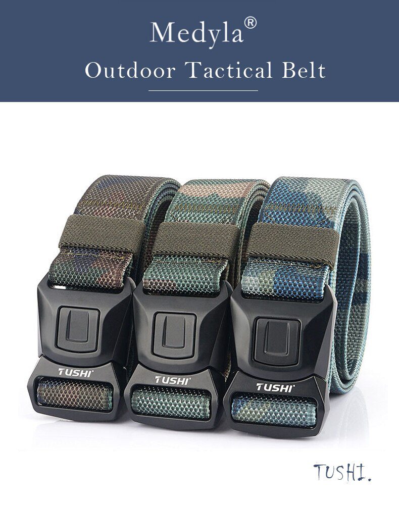 MEDYLA Official Genuine Tactical Belt metal Buckle Military Belt Soft Real Nylon Sports Accessories Men Christmas Gift BLL2035