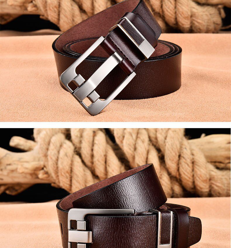 [DWTS]Men Belt Male High Quality Leather Belt Men Male Genuine Leather Strap Luxury Pin Buckle Fancy Vintage Jeans Free Shipping