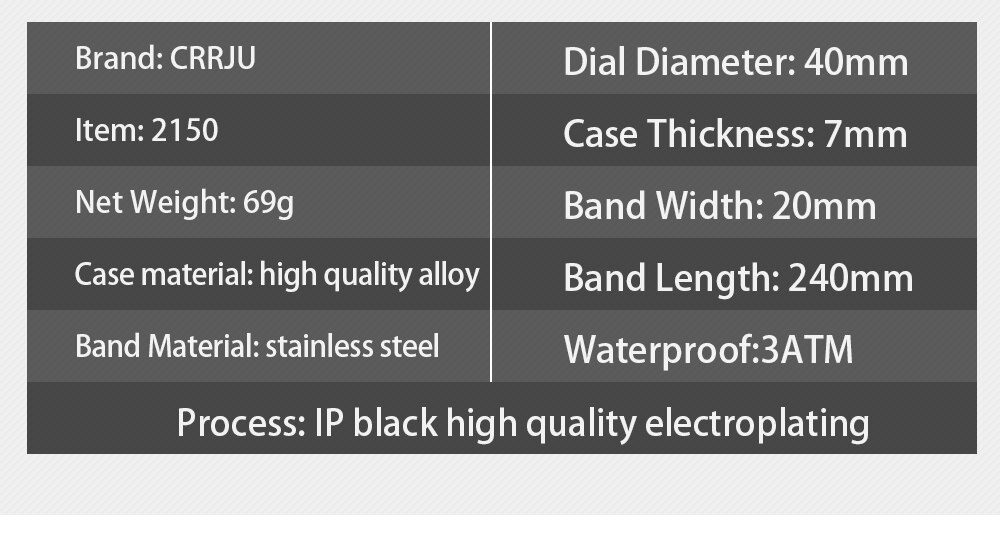 CRRJU Fashion Mens Watches Top Brand Luxury Quartz Watch Men Casual Slim Mesh Steel Waterproof Sport Watch Relogio Masculino