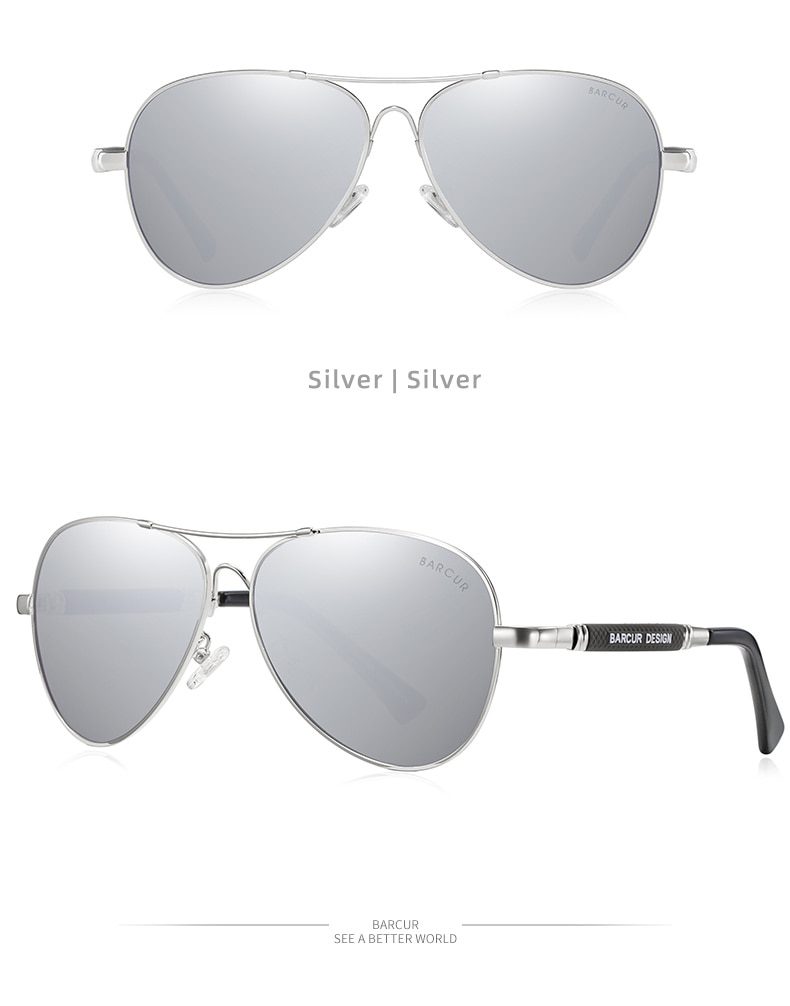 BARCUR Original Men Sunglasses Polarized Anti Blue Light Protect Men's Sun Glasses Women Pilot UV400 Eyewear
