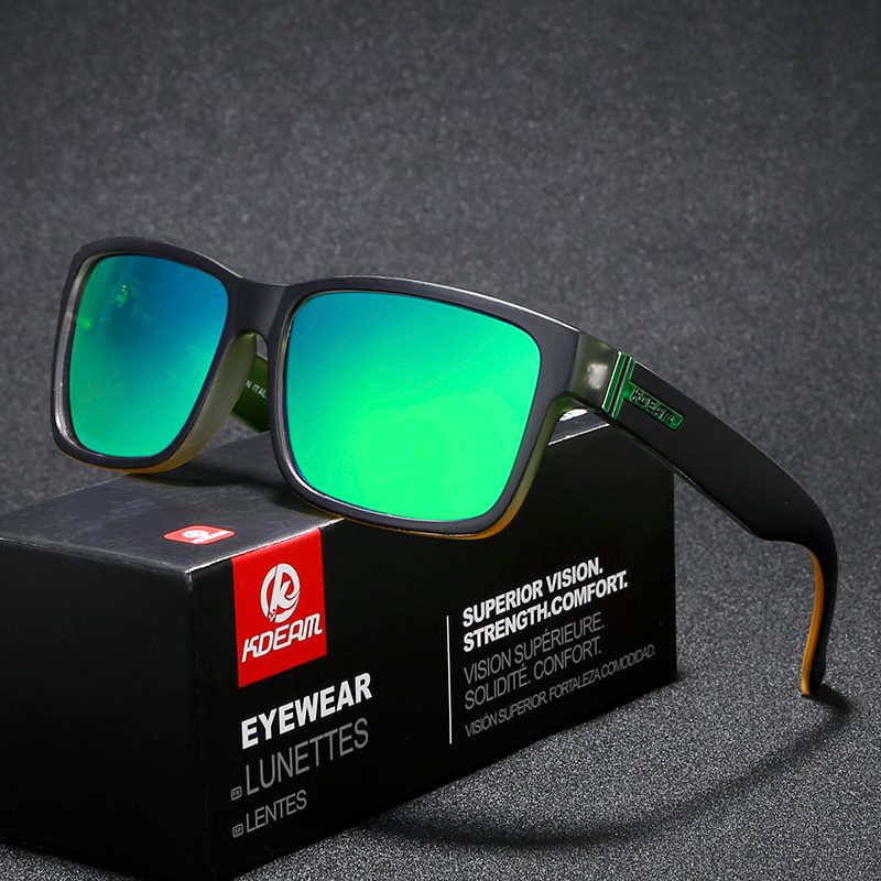 KDEAM Revamp Of Sport Men Sunglasses Polarized Shockingly Colors Sun Glasses Outdoor Driving Photochromic Sunglass With Box