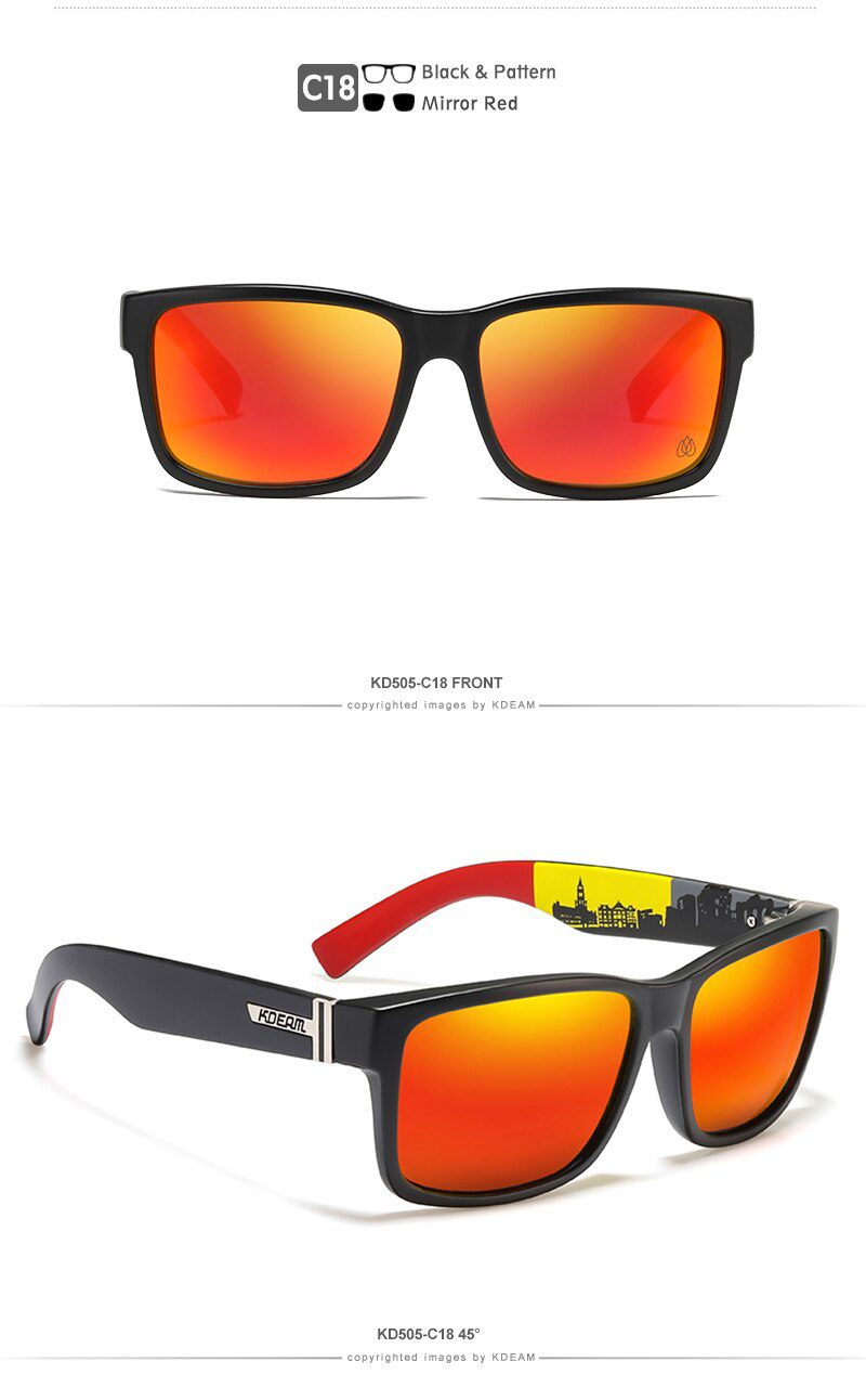 KDEAM Revamp Of Sport Men Sunglasses Polarized Shockingly Colors Sun Glasses Outdoor Driving Photochromic Sunglass With Box