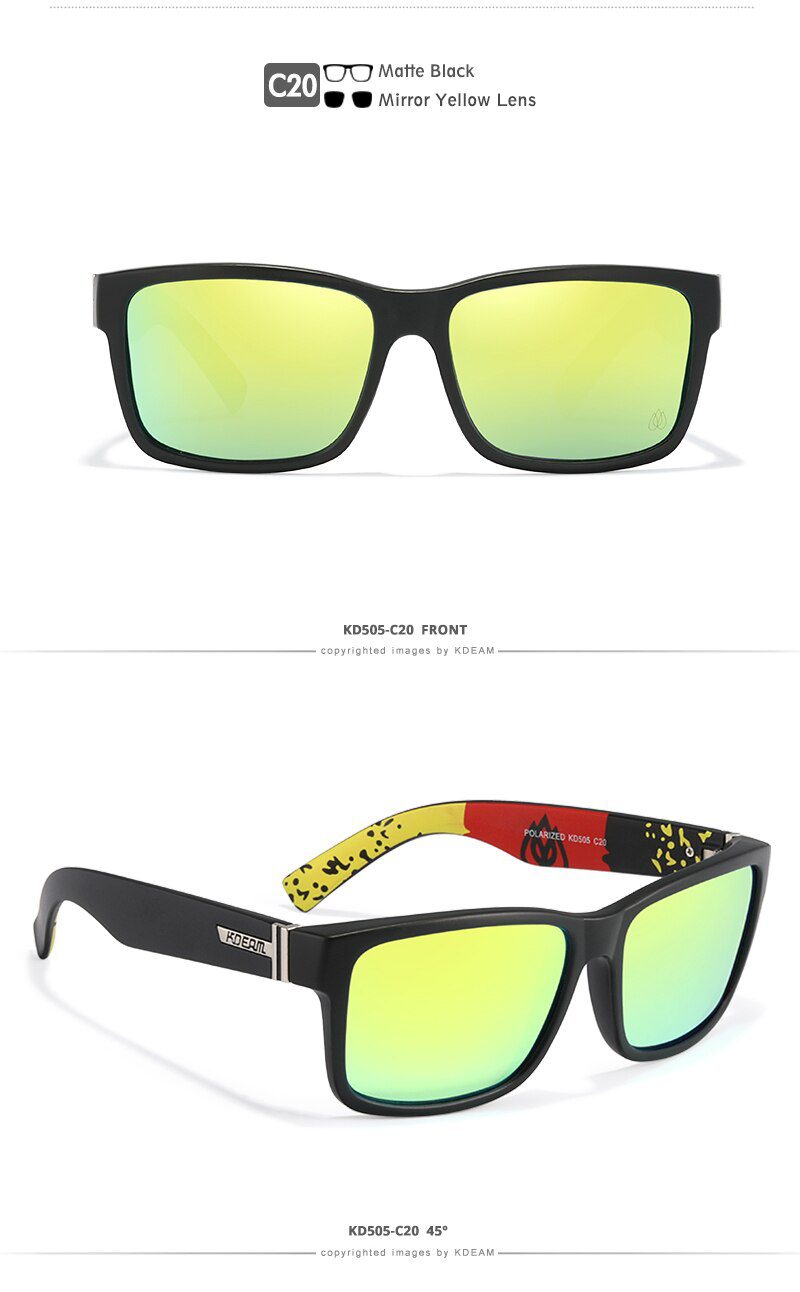 KDEAM Revamp Of Sport Men Sunglasses Polarized Shockingly Colors Sun Glasses Outdoor Driving Photochromic Sunglass With Box