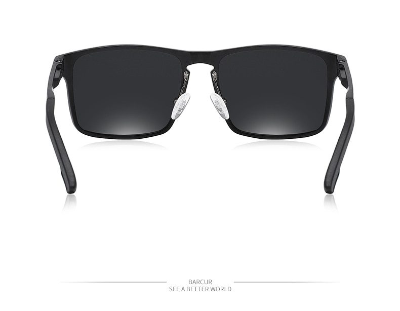 BARCUR Aluminium Magnesium Square Sunglasses Men Polarized Vintage Shades Women Sun Glasses For Men Sport Eyewear Oculos De Sol